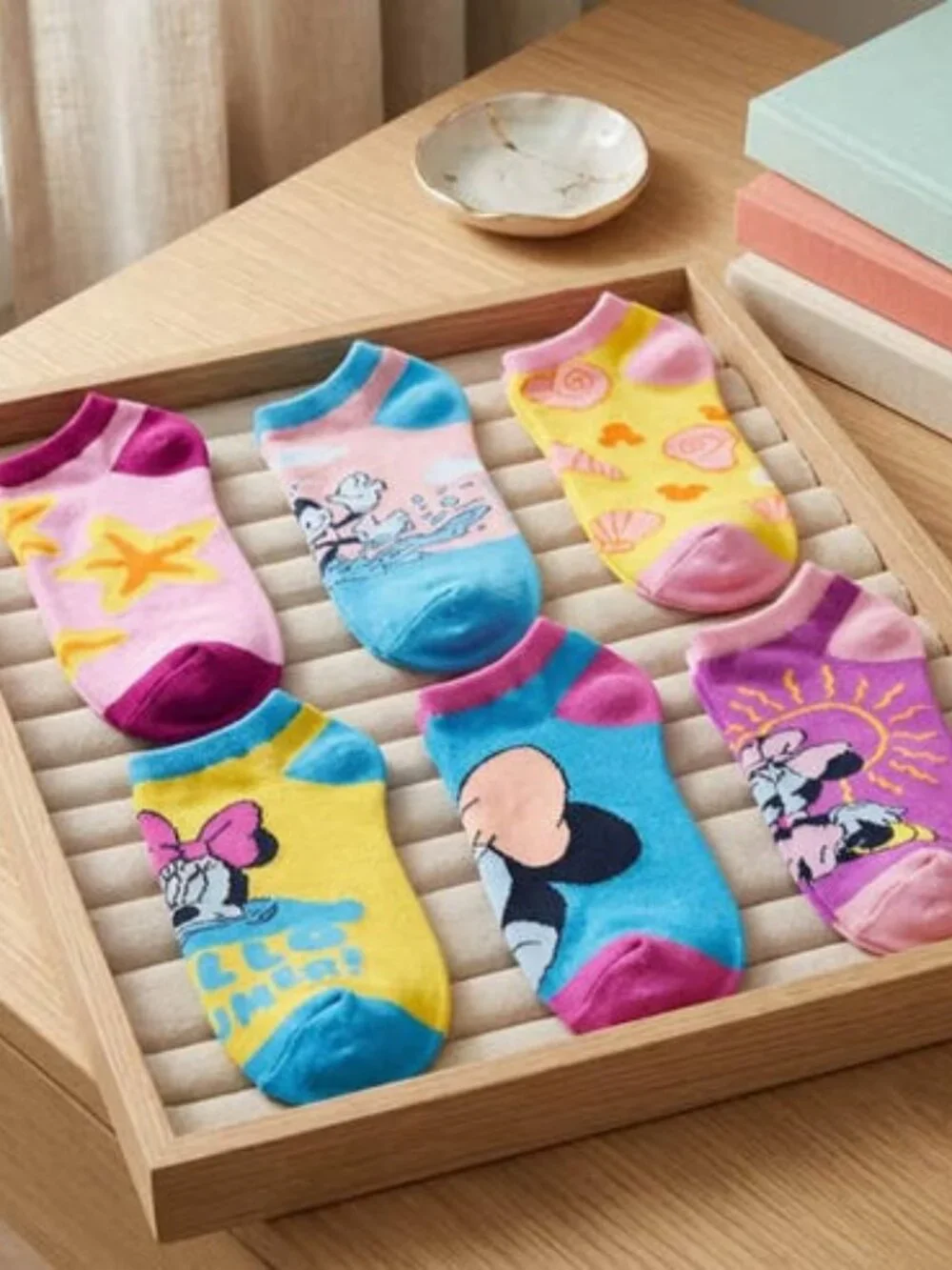 6 Pairs Women's Low Cut Ankle Socks Size 9-11 Colorful Cartoon Character Novelty